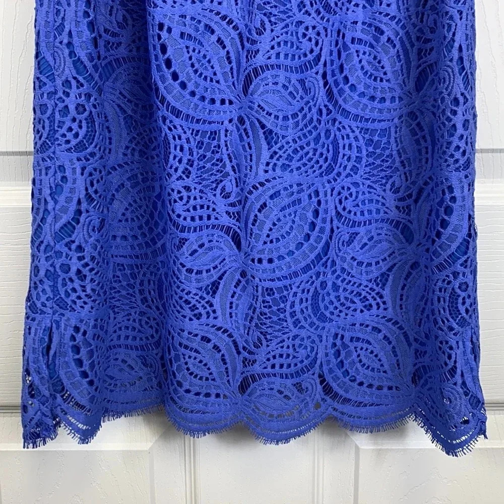 Lilly Pulitzer periwinkle blue lace sleeveless dress sz 0 - Picture 6 of 6